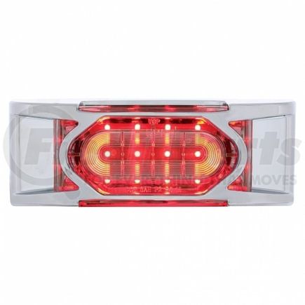 36896 by UNITED PACIFIC - Clearance/Marker Light, with Chrome Bezel, 16 LED, Reflector, Red LED,/Clear Lens