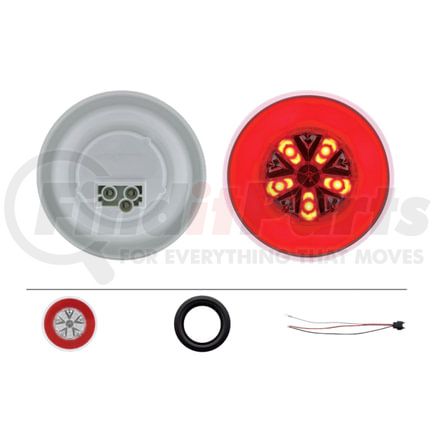 36922BRK by UNITED PACIFIC - Brake/Tail/Turn Signal Light - 18 LED 4" "Glo", Kit, Red LED/Red Lens