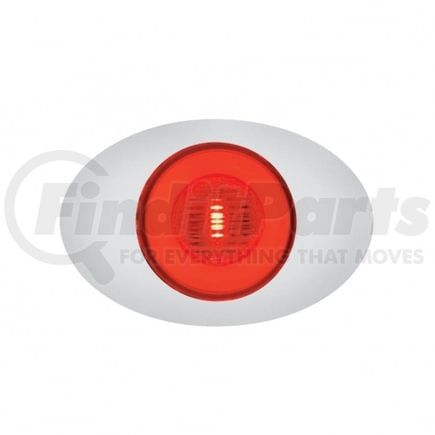 36969 by UNITED PACIFIC - Clearance/Marker Light - M3 Millenium "Glo" Light, Red LED/Red Lens, with Chrome Plastic Bezel, 5 LED