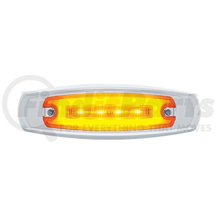 36980B by UNITED PACIFIC - Clearance/Marker Light - with Bezel, 16 LED, "Glo", Rectangular, Amber LED/Amber Lens