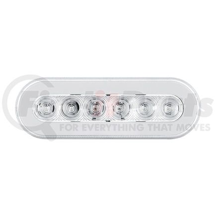 37130 by UNITED PACIFIC - Brake/Tail/Turn Signal Light - Oval Stop/Turn/Tail "Glo" Light (Clear/Red)