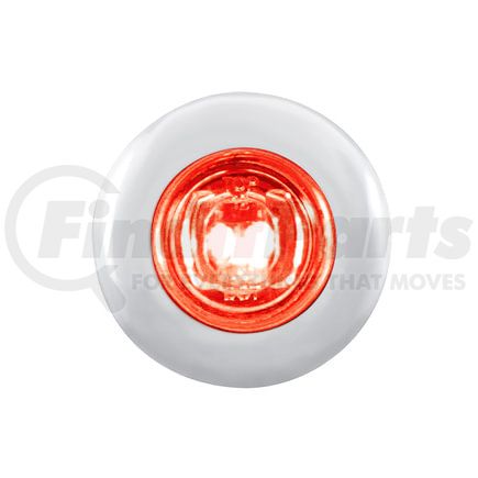 37145 by UNITED PACIFIC - Clearance/Marker Light - with Bezel, 2 LED, Mini, Red LED/Clear Lens