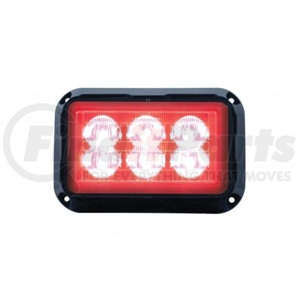 37164B by UNITED PACIFIC - Multi-Purpose Warning Light - 6 High Power LED Rectangular Warning Light, Red LED