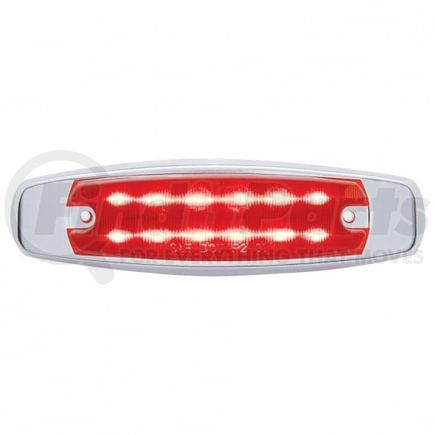 38135 by UNITED PACIFIC - Clearance/Marker Light - with Bezel, 12 LED, Rectangular, Red LED/Red Lens