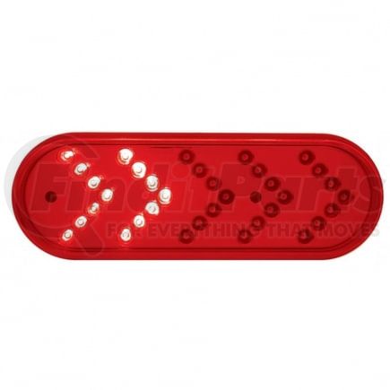 38145 by UNITED PACIFIC - Turn Signal Light - 35 LED 6" Oval Sequential, Red LED/Red Lens