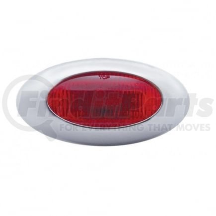 38221 by UNITED PACIFIC - Clearance/Marker Light - Phantom I, Red LED/Red Lens, Oval Design, with Chrome Plastic Bezel, 5 LED