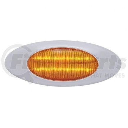 38230 by UNITED PACIFIC - Clearance/Marker Light - Phantom I, Amber LED/Amber Lens, Oval Design, with Chrome Plastic Bezel, 12 LED