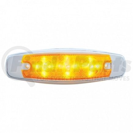 38301 by UNITED PACIFIC - Clearance/Marker Light - with Bezel, 15 LED, Rectangular, Amber LED/Amber Lens