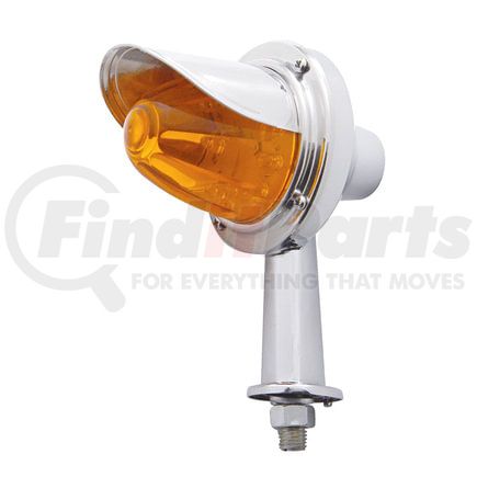 38595 by UNITED PACIFIC - Honda Light Kit - Assembly, LED, 11 LED, with Stainless Steel Visor, Amber Lens/Amber LED, Chrome-Plated Steel, Watermelon Design, 2-1/8" Mounting Arm