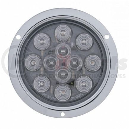 38649B by UNITED PACIFIC - Brake / Tail / Turn Signal Light - Bulk, 4" Round Flange Mount Light, 12 LED, Red LED/Clear Lens