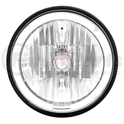 31285 by UNITED PACIFIC - Headlight - Crystal, Driver/Passenger Side, 7 in. Round, with Chrome Housing, 9007 Bulb, with White LED Halo Ring