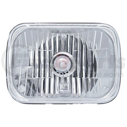 31389 by UNITED PACIFIC - Crystal Headlight - RH/LH, 5 x 7", Rectangle, Chrome Housing, High/Low Beam, H4/HB2 Bulb, with Plastic Lens