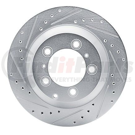 631-02130L by DYNAMIC FRICTION COMPANY - Brake Rotor - Drilled and Slotted - Silver