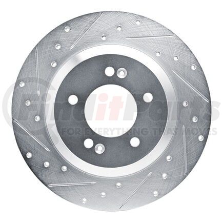 631-03065L by DYNAMIC FRICTION COMPANY - Brake Rotor - Drilled and Slotted - Silver