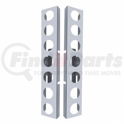 31465 by UNITED PACIFIC - Light Bar Bracket - Air Cleaner Bracket Only, Front, Stainless, 14 Light Cut-Outs, for Kenworth