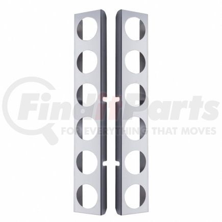 31460 by UNITED PACIFIC - Light Bar Bracket - Air Cleaner Bracket Only, Rear, Stainless, 12 Light Cut-Outs, for Peterbilt