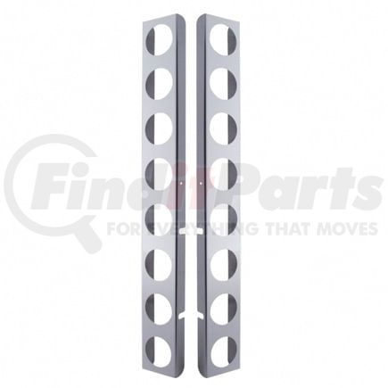 31467 by UNITED PACIFIC - Light Bar Bracket - Air Cleaner Bracket Only, Rear, Stainless, 16 Light Cut-Outs, for Peterbilt