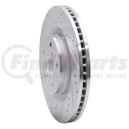 631-13045L by DYNAMIC FRICTION COMPANY - Brake Rotor - Drilled and Slotted - Silver