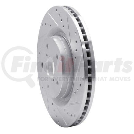 631-13045R by DYNAMIC FRICTION COMPANY - Brake Rotor - Drilled and Slotted - Silver