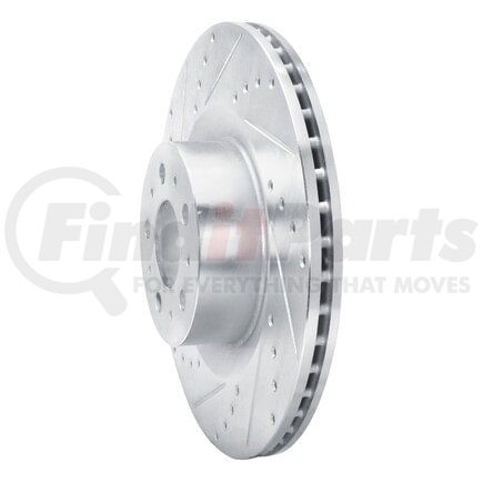 631-26007L by DYNAMIC FRICTION COMPANY - Brake Rotor - Drilled and Slotted - Silver