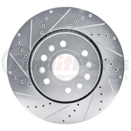 631-40125L by DYNAMIC FRICTION COMPANY - Brake Rotor - Drilled and Slotted - Silver