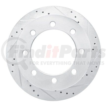 631-48092R by DYNAMIC FRICTION COMPANY - Brake Rotor - Drilled and Slotted - Silver