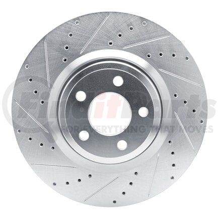 631-54277L by DYNAMIC FRICTION COMPANY - Brake Rotor - Drilled and Slotted - Silver