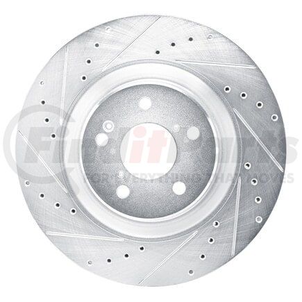 631-58037L by DYNAMIC FRICTION COMPANY - Brake Rotor - Drilled and Slotted - Silver