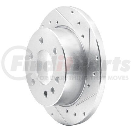 631-63174R by DYNAMIC FRICTION COMPANY - Brake Rotor - Drilled and Slotted - Silver