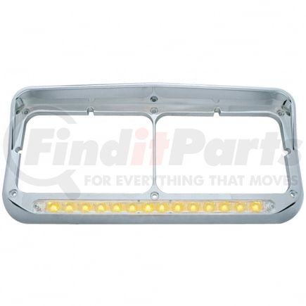 32352 by UNITED PACIFIC - Headlight Bezel - 14 LED, Rectangular, Dual, with Visor, Amber LED/Clear Lens