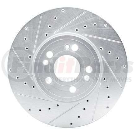 631-63181L by DYNAMIC FRICTION COMPANY - Brake Rotor - Drilled and Slotted - Silver