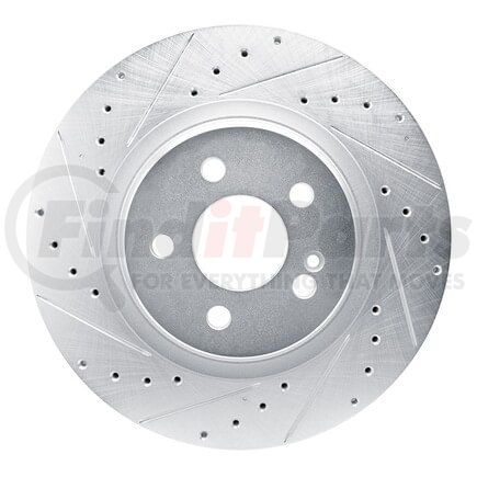 631-63183L by DYNAMIC FRICTION COMPANY - Brake Rotor - Drilled and Slotted - Silver