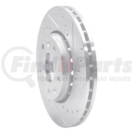 631-67114R by DYNAMIC FRICTION COMPANY - Brake Rotor - Drilled and Slotted - Silver