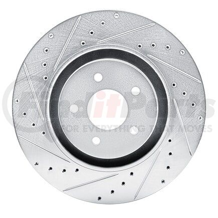 631-72070L by DYNAMIC FRICTION COMPANY - Brake Rotor - Drilled and Slotted - Silver