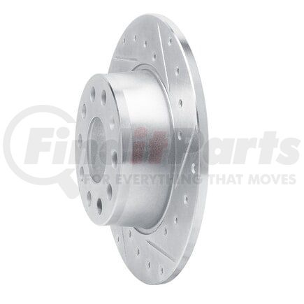 631-74059R by DYNAMIC FRICTION COMPANY - Brake Rotor - Drilled and Slotted - Silver