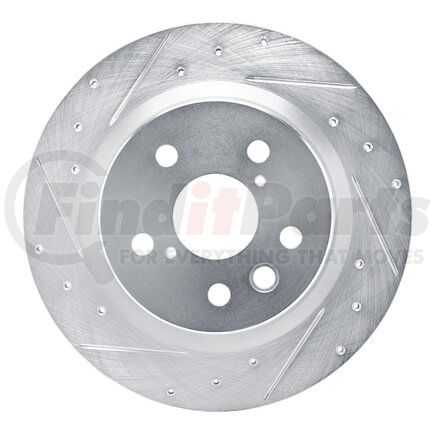 631-75056L by DYNAMIC FRICTION COMPANY - Brake Rotor - Drilled and Slotted - Silver