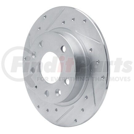 631-80079L by DYNAMIC FRICTION COMPANY - Brake Rotor - Drilled and Slotted - Silver