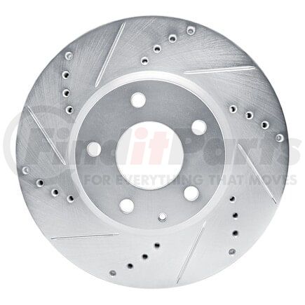 631-80080L by DYNAMIC FRICTION COMPANY - Brake Rotor - Drilled and Slotted - Silver