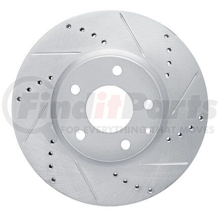 631-80080R by DYNAMIC FRICTION COMPANY - Brake Rotor - Drilled and Slotted - Silver