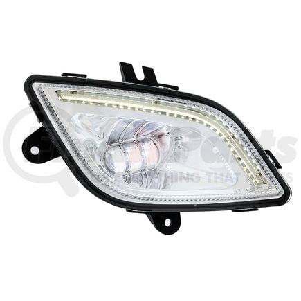 32833 by UNITED PACIFIC - Fog Light - 34 LED, Chrome, with LED Light Bar, Passenger Side, for 2018-2023 Freightliner Cascadia