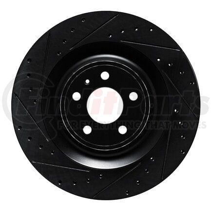 633-02102L by DYNAMIC FRICTION COMPANY - Brake Rotor - Drilled and Slotted - Black