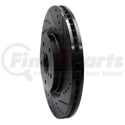 633-13045R by DYNAMIC FRICTION COMPANY - Brake Rotor - Drilled and Slotted - Black