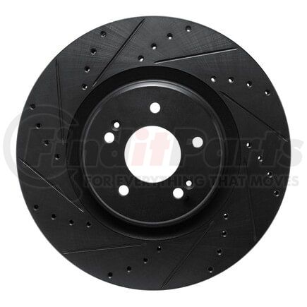 633-21048L by DYNAMIC FRICTION COMPANY - Brake Rotor - Drilled and Slotted - Black