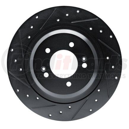 633-21049L by DYNAMIC FRICTION COMPANY - Brake Rotor - Drilled and Slotted - Black