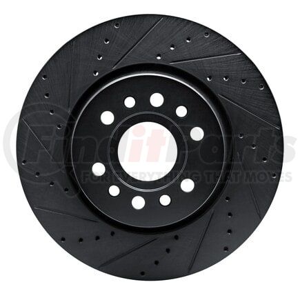 633-40125L by DYNAMIC FRICTION COMPANY - Brake Rotor - Drilled and Slotted - Black