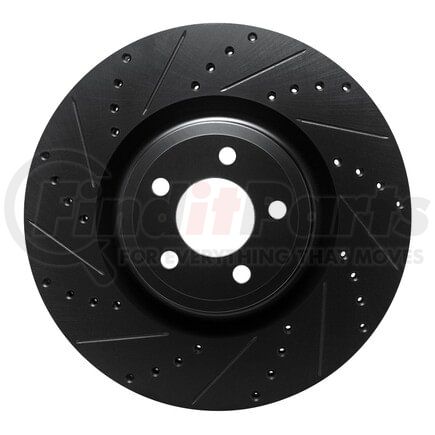 633-54277L by DYNAMIC FRICTION COMPANY - Brake Rotor - Drilled and Slotted - Black