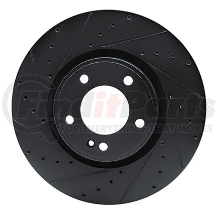 633-63176L by DYNAMIC FRICTION COMPANY - Brake Rotor - Drilled and Slotted - Black