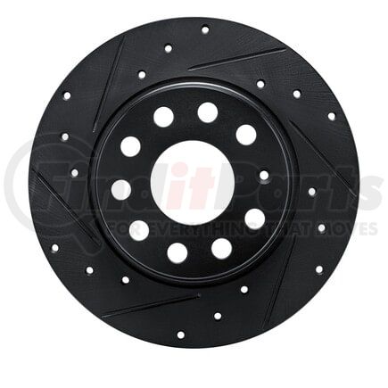 633-74059L by DYNAMIC FRICTION COMPANY - Brake Rotor - Drilled and Slotted - Black