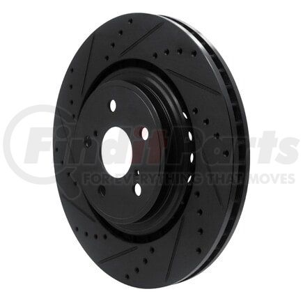 633-76158L by DYNAMIC FRICTION COMPANY - Brake Rotor - Drilled and Slotted - Black