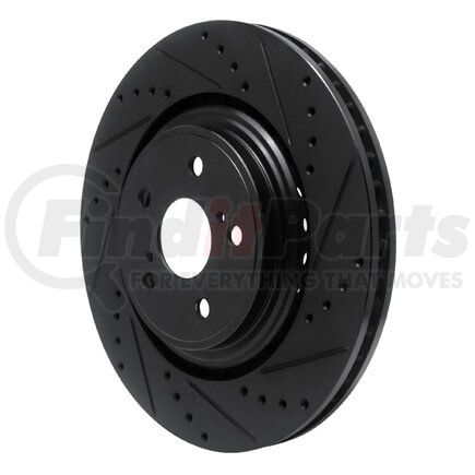 633-76158R by DYNAMIC FRICTION COMPANY - Brake Rotor - Drilled and Slotted - Black